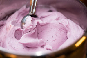 Formulated ingredients to make Italian ice cream gelato strawberry flavor.
