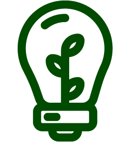 green line plant light bulb icon
