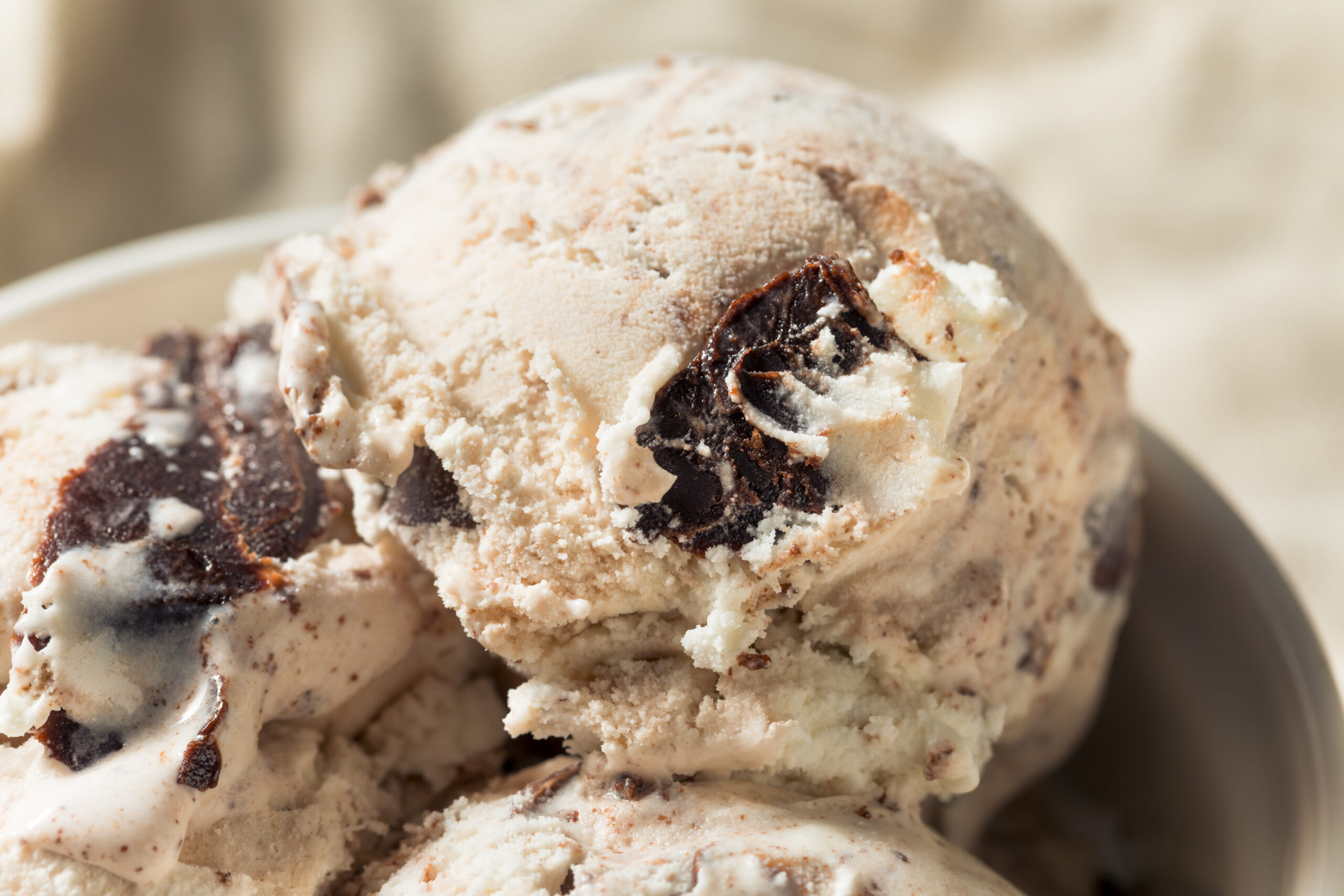 Moose Tracks Ice Cream in a Bowl