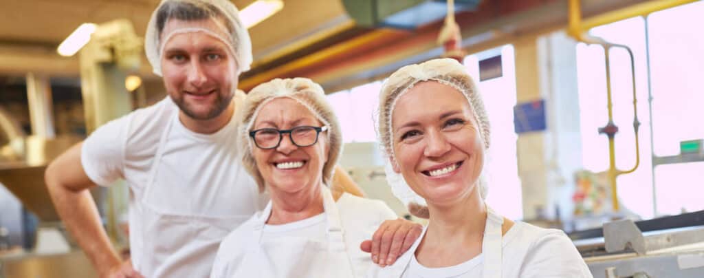 Food manufacturing team representing a culture of innovation