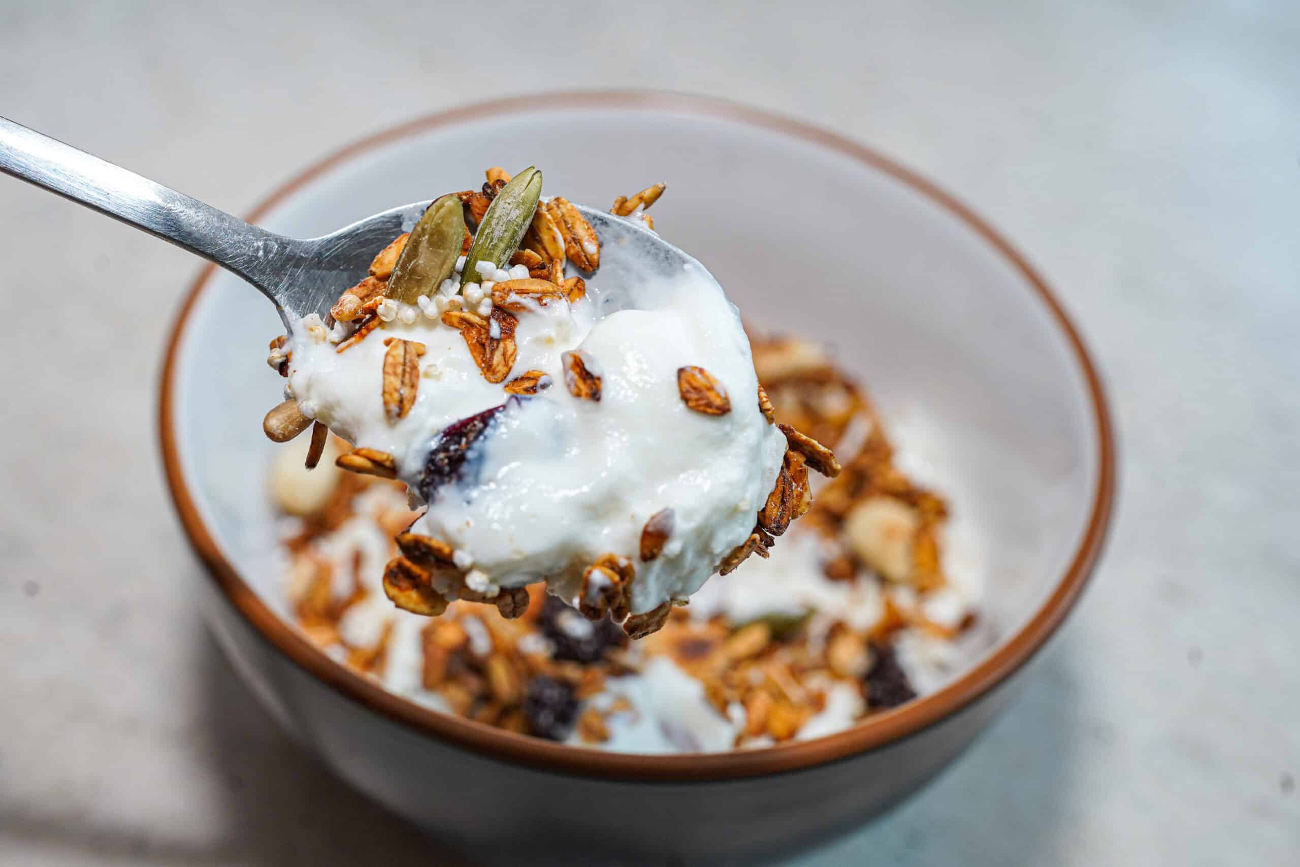 Cultured dairy yogurt with granola illustrating how product formats shape flavor development