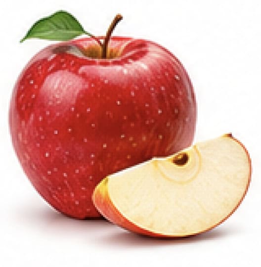 Cosmic Crisp apple with a sliced wedge