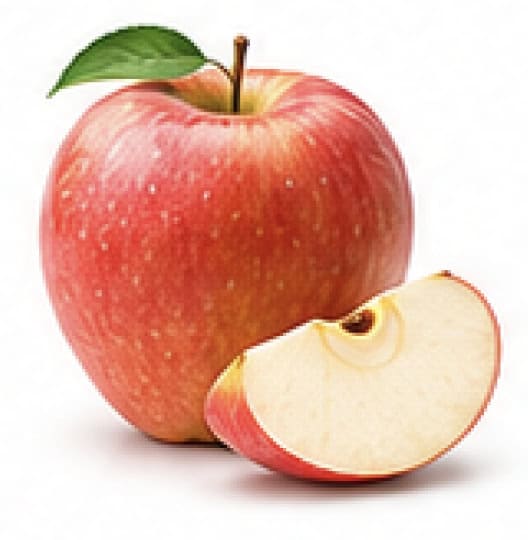 Cripps Pink apple with a sliced wedge